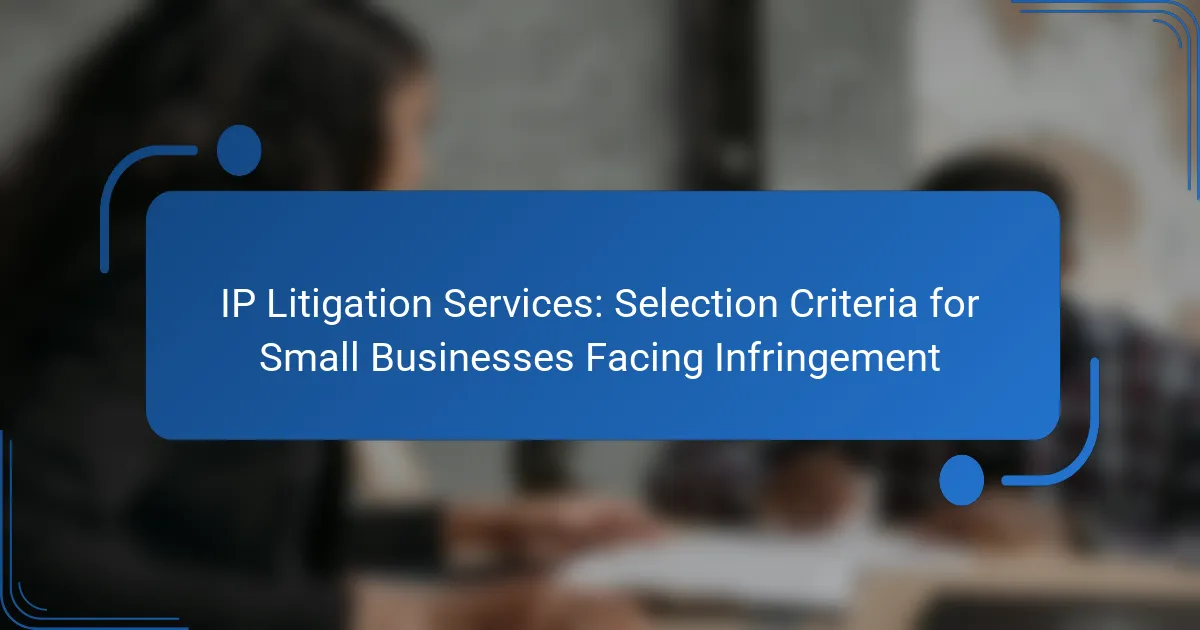 IP Litigation Services: Selection Criteria for Small Businesses Facing Infringement