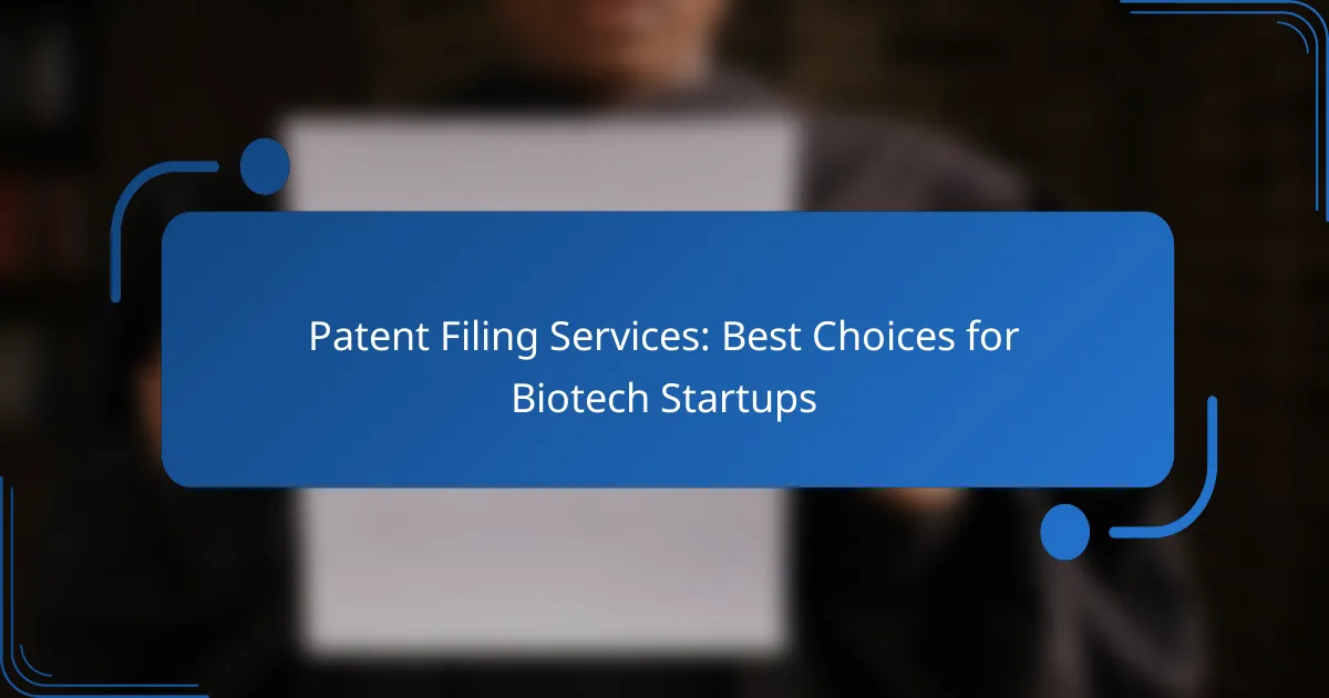 Patent Filing Services: Best Choices for Biotech Startups