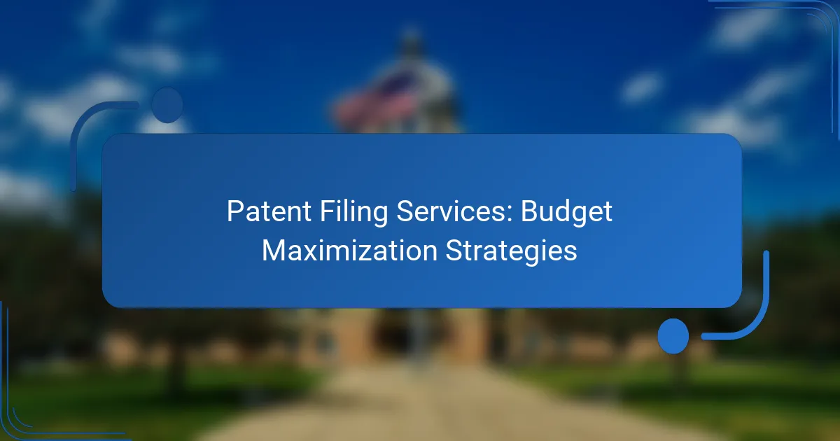 Patent Filing Services: Budget Maximization Strategies