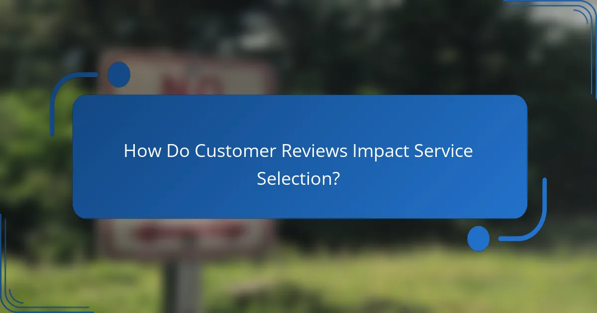 How Do Customer Reviews Impact Service Selection?