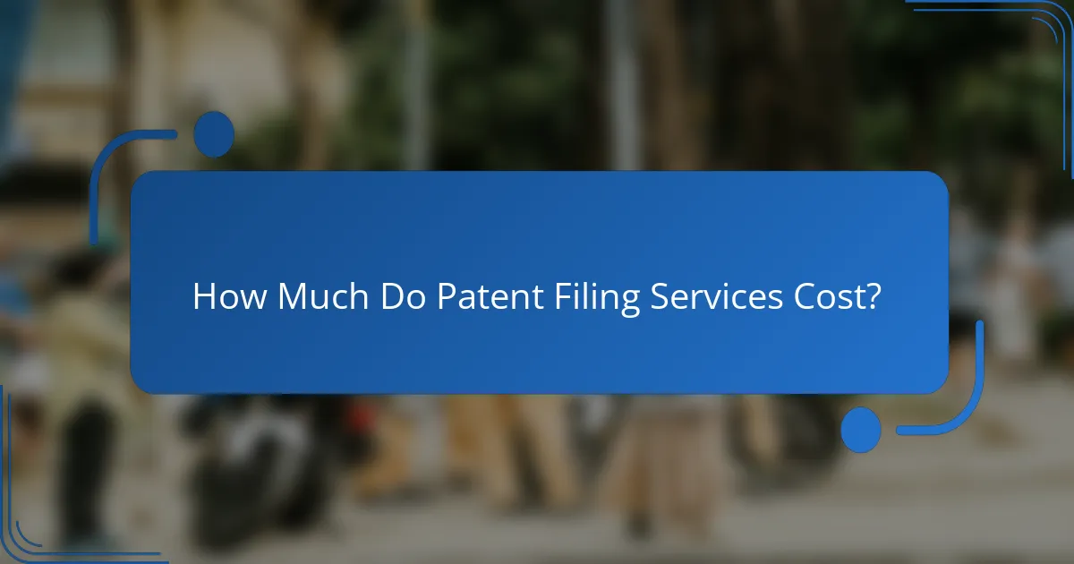 How Much Do Patent Filing Services Cost?