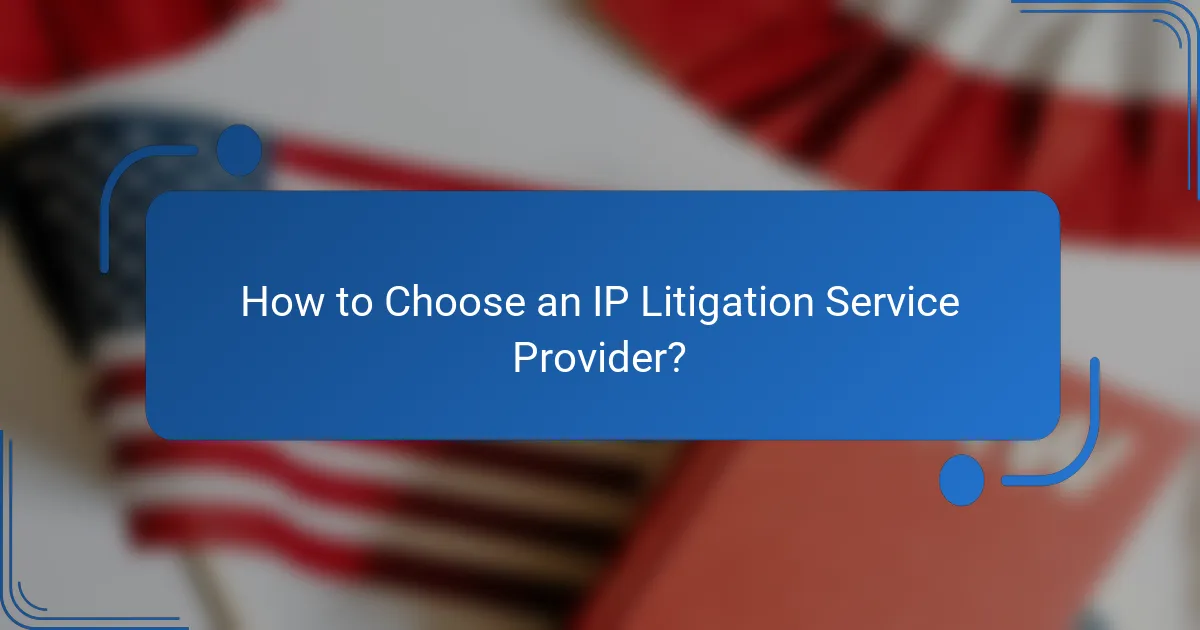 How to Choose an IP Litigation Service Provider?