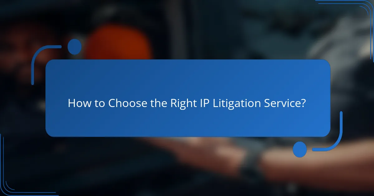 How to Choose the Right IP Litigation Service?