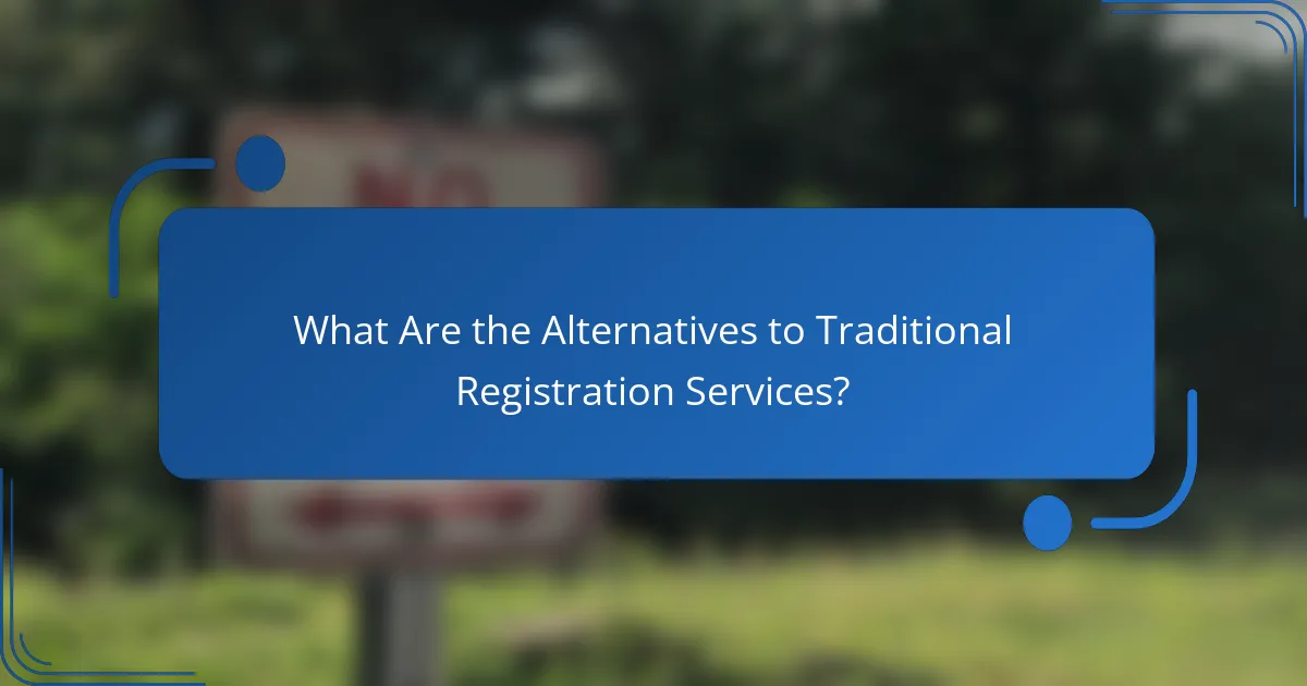 What Are the Alternatives to Traditional Registration Services?