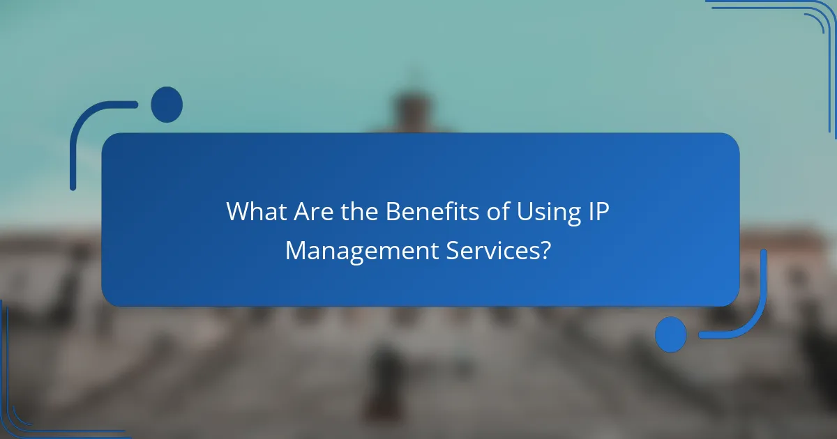 What Are the Benefits of Using IP Management Services?