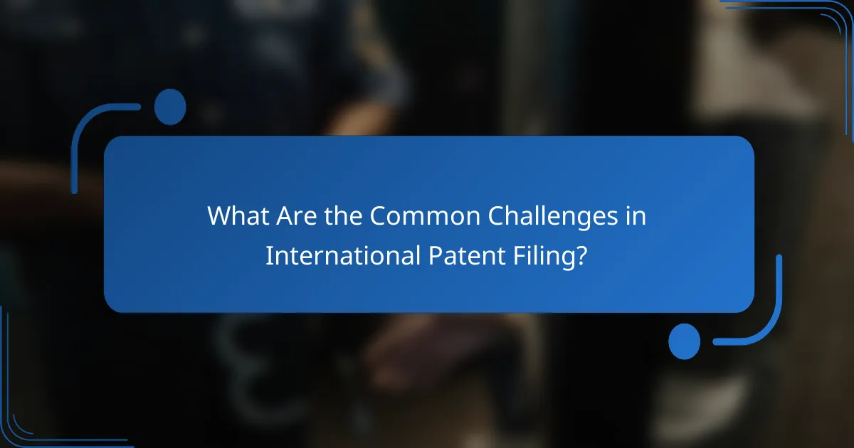What Are the Common Challenges in International Patent Filing?