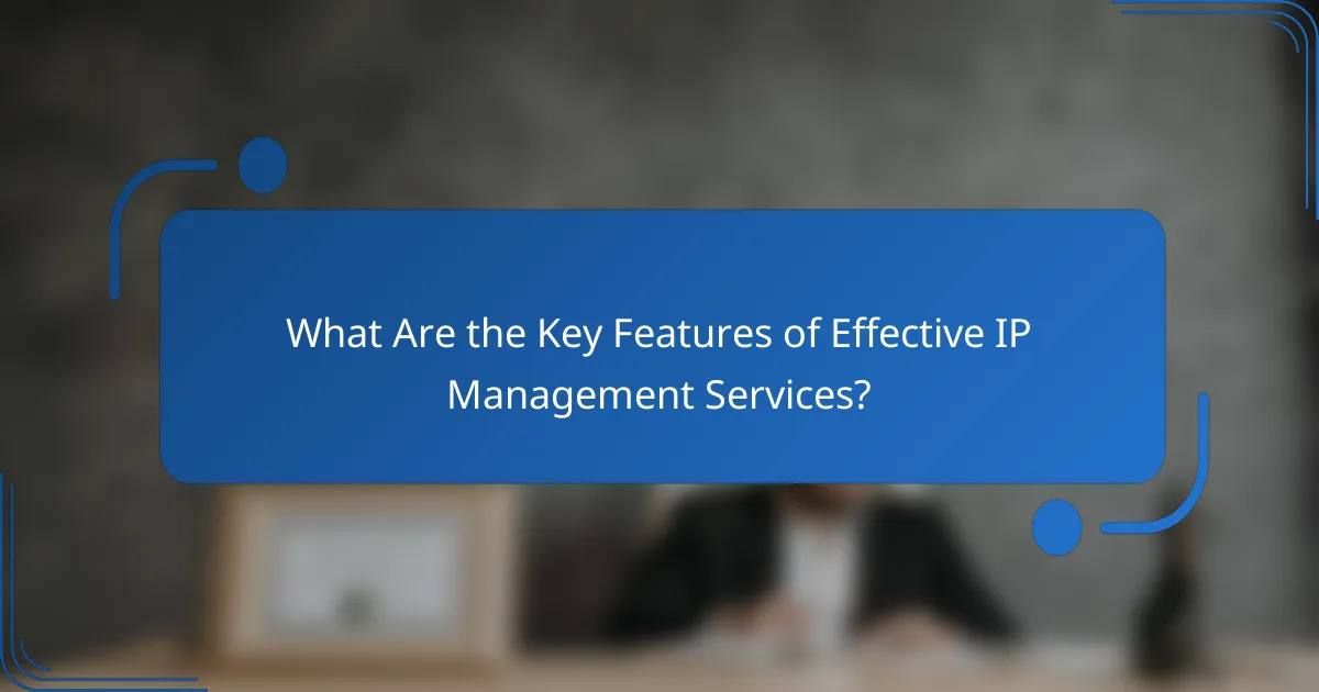 What Are the Key Features of Effective IP Management Services?