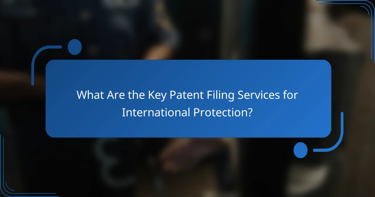 What Are the Key Patent Filing Services for International Protection?
