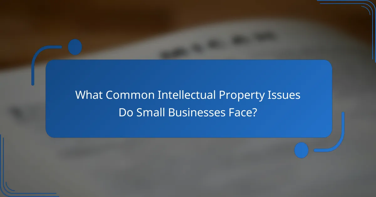 What Common Intellectual Property Issues Do Small Businesses Face?